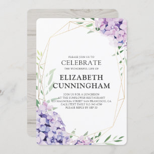Gedächtnisfräse Hydrangea Lilac Floral Geometrie Einladung