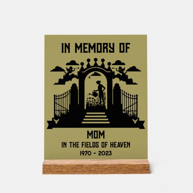 Gedächtnisgärtner-Beerdigung Acrylschild (Vorderseite)