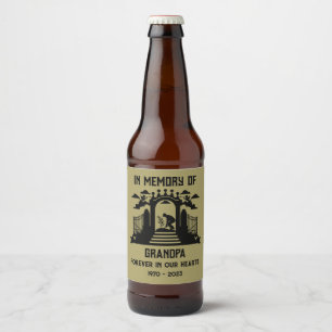 Gedächtnisgärtner-Beerdigung Bierflaschenetikett