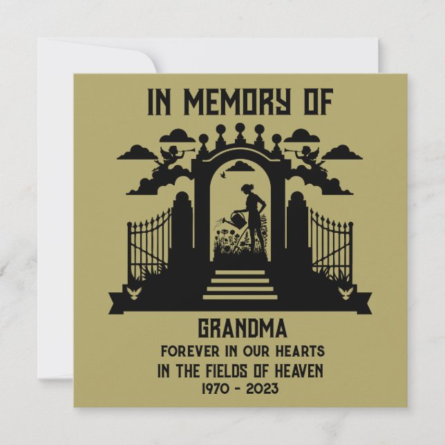 Gedächtnisgärtner-Beerdigung Karte (Vorderseite)