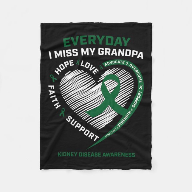 Gedächtnisgeschenke Miss meine Opa Nierenerkrankun Fleecedecke (Vorderseite)