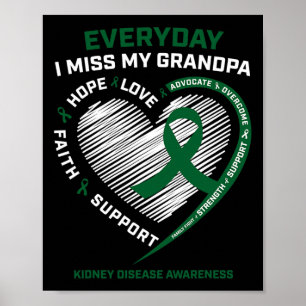 Gedächtnisgeschenke Miss meine Opa Nierenerkrankun Poster