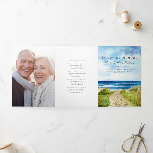 Gedächtniskarte für Memory Foto-Erinnerungen Dreifach Gefaltete Ankündigung (Außenbereich)