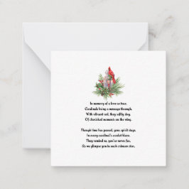 Gedächtniskarte für Roten Kardinal Mitteilungskarte