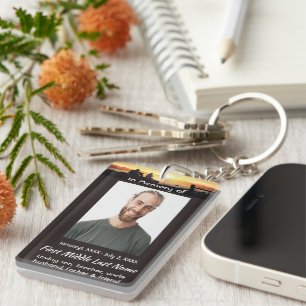 Gedächtniskarte Vater Son Fischen Fischer Schlüsselanhänger