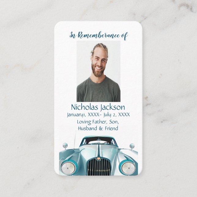 Gedächtniskarte Vintage Car Vehicle Visitenkarte (Vorderseite)