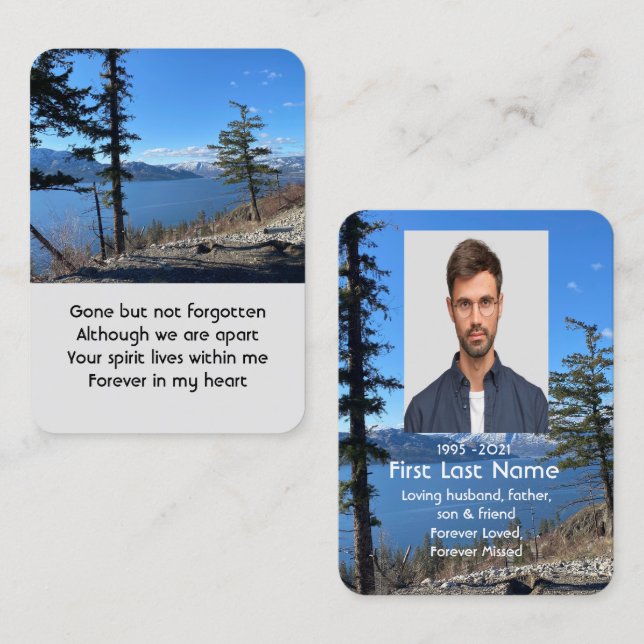 Gedächtniskirche Foto Gebet Seitenwald Bäume am Se Visitenkarte (Vorne/Hinten)