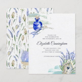 Gedächtnisland Rustikaler Lavendel Botanicale Dankeskarte