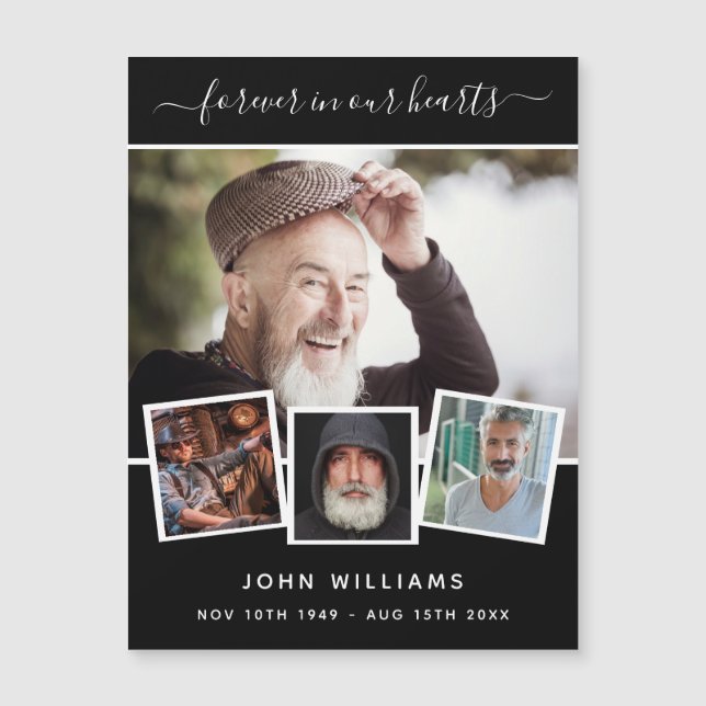 Gedächtnisschwarzes Foto Collage Liebe immer Magne Magnetkarte (Vorderseite)