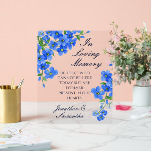 Gedächtnistabelle zum Thema Gedächtnisfeiern Acrylschild