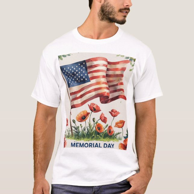 Gedächtnistag T - Shirt Patriotic USA Flag Shirt (Vorderseite)