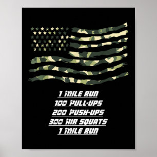 Gedächtnistag Workout Usa Flag Gedenktag Poster