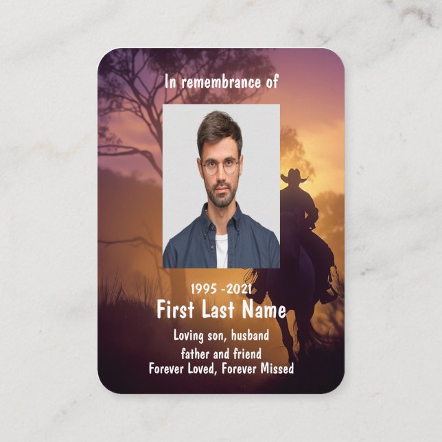 Gedächtnistraining Foto Reiten Visitenkarte (Rückseite)