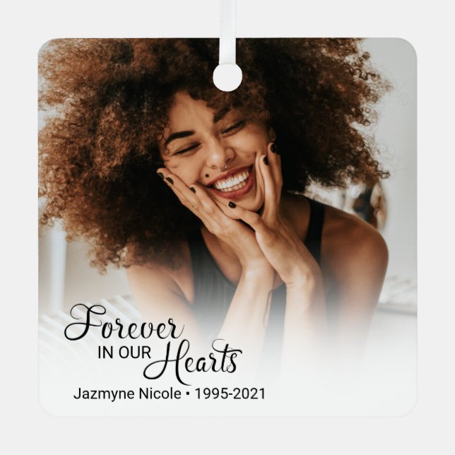 Gedächtnistraining für immer in unserem Herzen Ornament Aus Metall (Vorderseite)