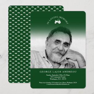 Gedächtnistraktor für grüne Beerdigung Einladungen