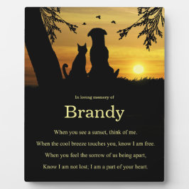 Gedächtnistribut Dog Cat Pet mit spirituellem Gedi Fotoplatte