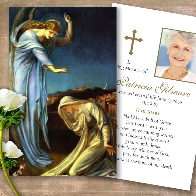 Gedächtnisverlust Ankündigung Gebet Sympathiekarte (catholic, religious, celebration of life, in loving memory of, prayer cards for bereavement)