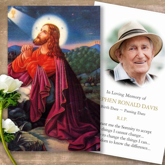 Gedächtnisverlust Jesus Gebet Sympathiekarten (catholic, religious, celebration of life, in loving memory of, prayer cards for bereavement)