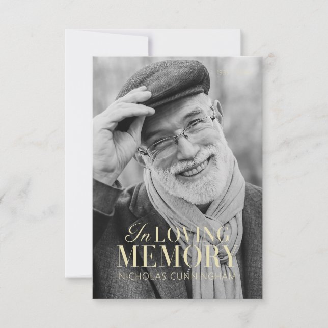 Gedächtniswelt Modernes Foto Gedenkmal Dankeskarte (Vorderseite)