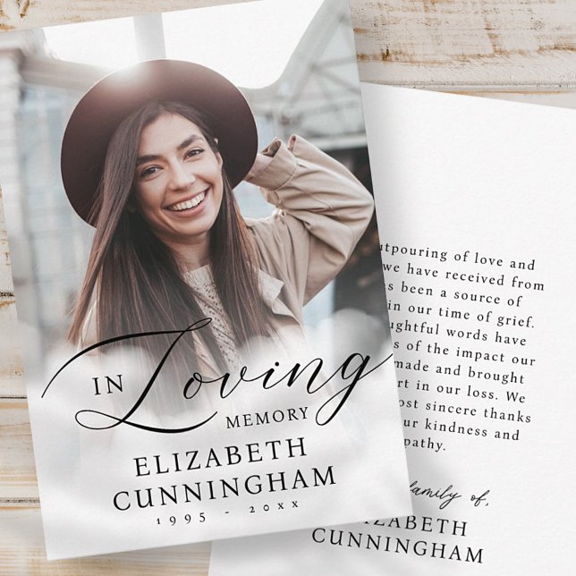 Gedächtniswolken-Gedächtnis Modernes Foto Dankeskarte (Von Creator hochgeladen)