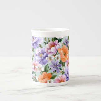 Gedämpfte bunte Blumen Boho-Blume  Prozellantasse