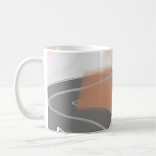 Gedämpfte Erdtöne Sonne minimalistische Kunst Kaffeetasse
