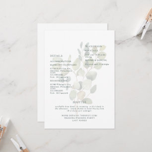 Gedämpfte Eukalyptus-Grün-Typografie-Detail Einladung