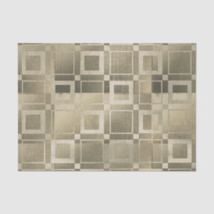 Gedämpfte goldene Quadrate Moderne geometrische Gl Seidenpapier