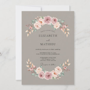 Gedämpfte Maiglöckchen-Grace Vintage-Hochzeit Einladung