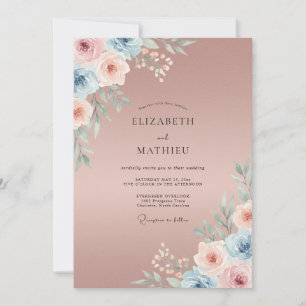 Gedämpfte Malvenfarbene Hochzeit Einladung