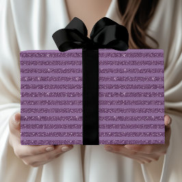 Gedämpfte Maulbeere Glitter Style horizontale Stre Geschenkpapier