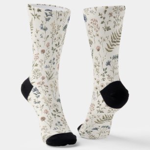 Gedämpfte minimalistische skandinavische Wildblüte Socken