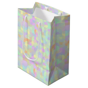 Gedämpfte Pastell-Boho-Mod-Geometrisch-Abstrakt Mittlere Geschenktüte