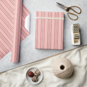 Gedämpfte rosa Streifen Classic Geschenkpapier