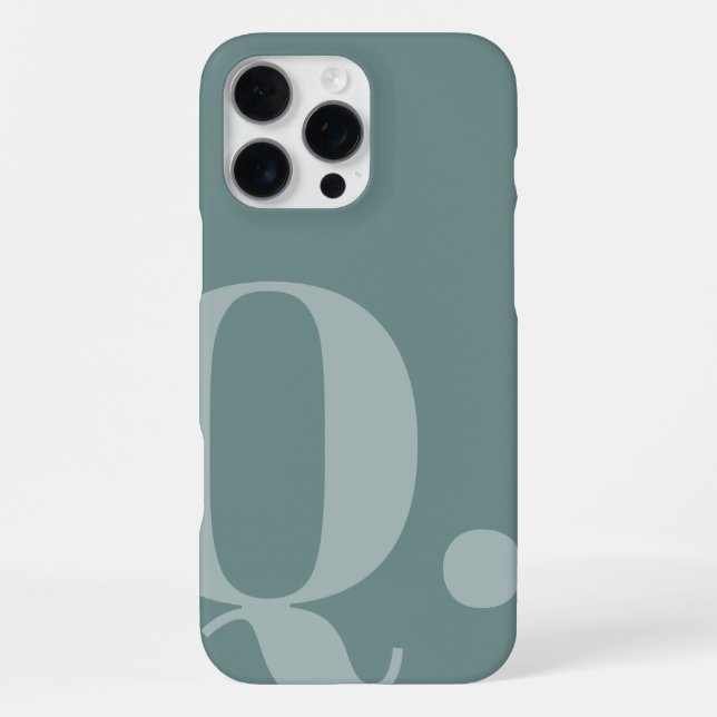 Gedämpfte Teal-Lettern iPhone Hülle (Rückseite)