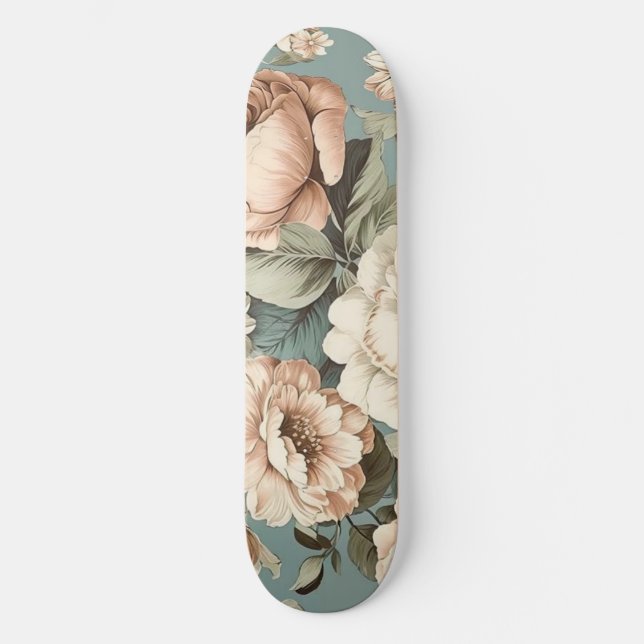 Gedämpfter botanischer Traum Skateboard (Vorderseite)
