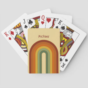 Gedämpfter Retro-Siebziger-Jahre Groovy geschichte Spielkarten