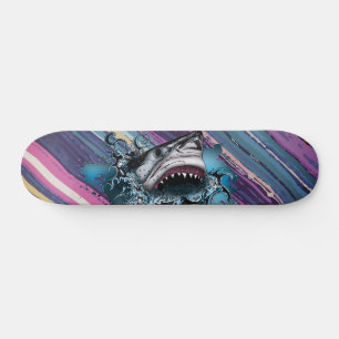 Gedämpfter Wellenstreifen-Hai-Abstrakte Kunst Skateboard