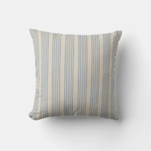 Gedämpftes abgenutztes Blau Farmhouse Ticking Stre Kissen