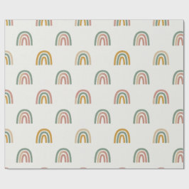 Gedämpftes Boho-Regenbogen-Scandi-Muster  Geschenkpapier