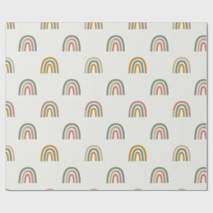 Gedämpftes Boho-Regenbogen-Scandi-Muster Geschenkpapier