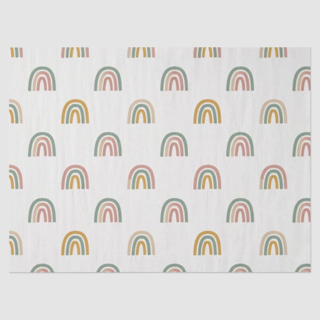 Gedämpftes Boho-Regenbogen-Scandi-Muster  Seidenpapier (Vorderseite)