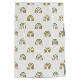 Gedämpftes Boho-Regenbogen-Skandi-Muster  Mittlere Geschenktüte
