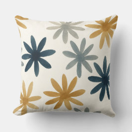 Gedämpftes cremefarbenes Blumigenmuster Kissen