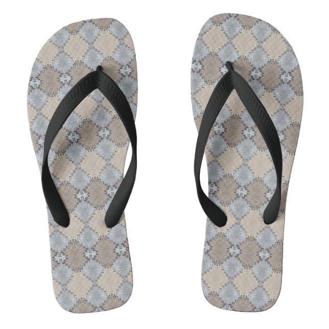 Gedämpftes Erdtönmuster Flip Flops (Fußbett)