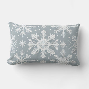 Gedämpftes Pastell-Vintage-Winter-Schneeflockenmus Lendenkissen