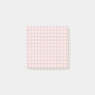 Gedämpftes rosa kariertes Muster, weiches Rasterde Post-it Klebezettel