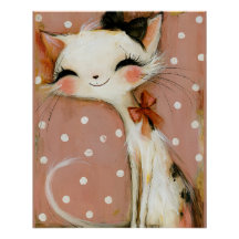 Gedämpftes Rosa Karmesinrotes lächelndes Katze