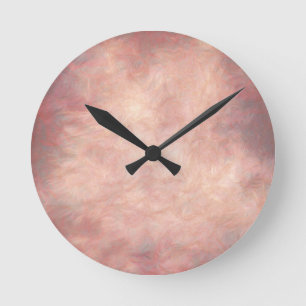 Gedämpftes Rosa Runde Wanduhr