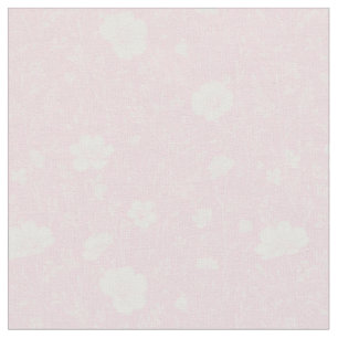 Gedämpftes Rosa und Weißes Wildblumenmuster Stoff